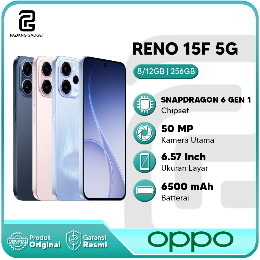 Oppo Reno 15F 5G RAM 8/256GB | 12/256GB Original Terbaru Garansi Resmi