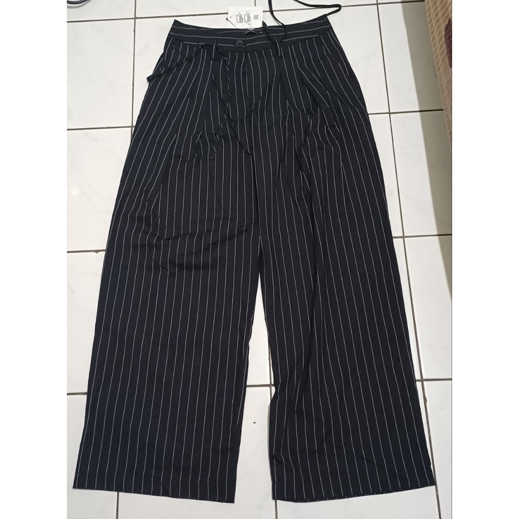 NEW CELANA KERJA WANITA | EXECUTIVE | PINSTRIPE WIDE LEG PANTS