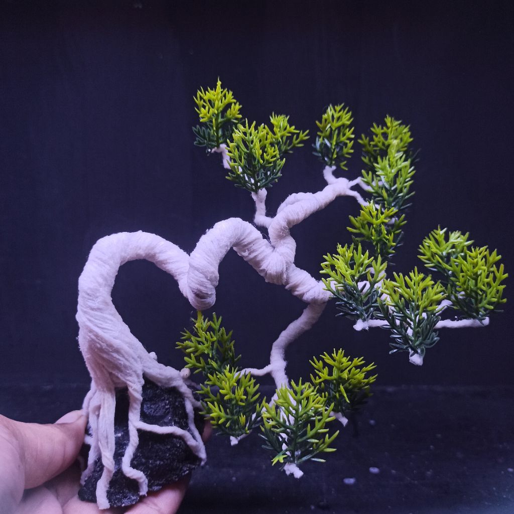 bonsai replika daun pinus bonsai aquascape akuraium