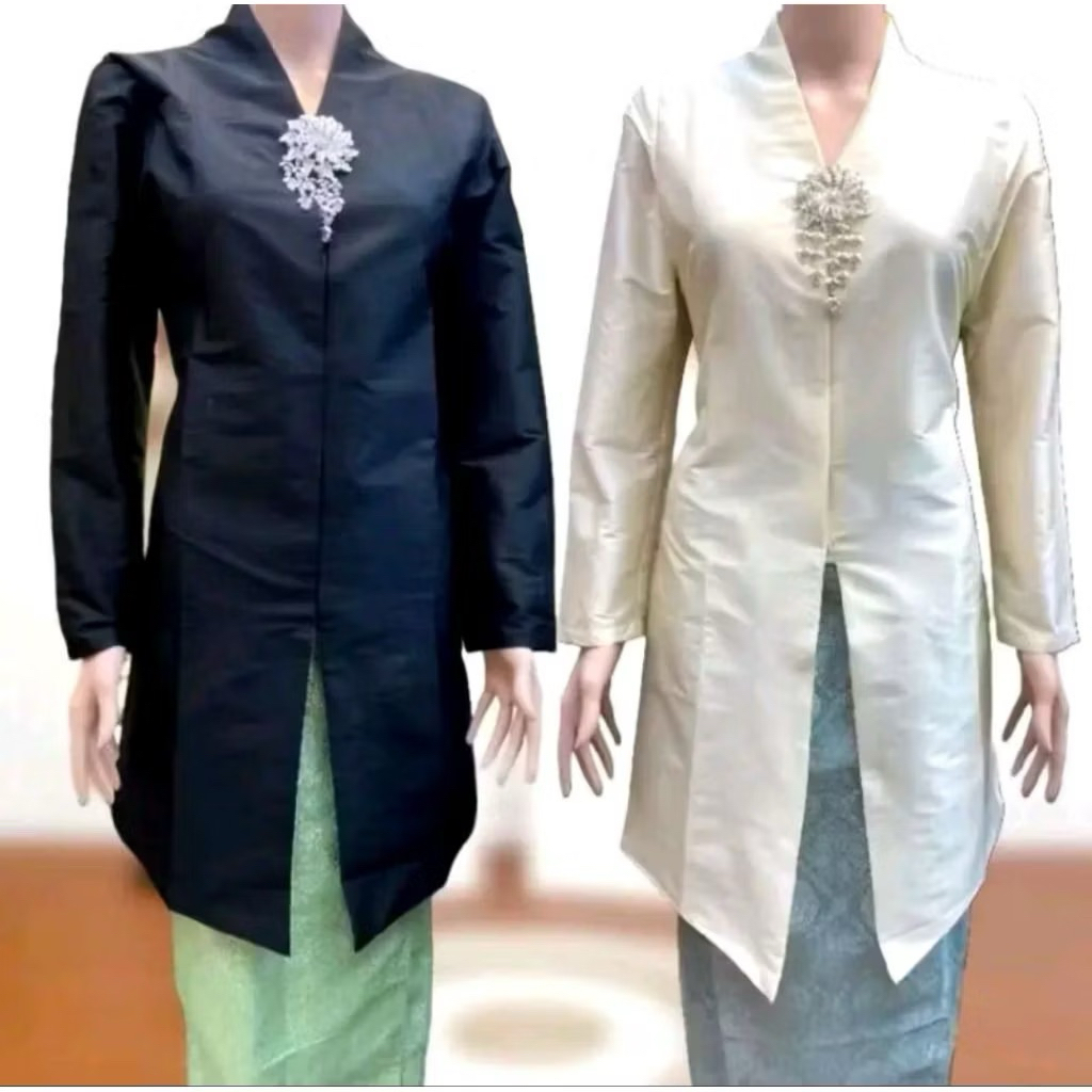 NAURA KEBAYA - Satu Stel Tafeta Tunik Melayu / Kebaya Tafeta Busui Jumbo / Kebaya Jumbo / Kebaya Enc