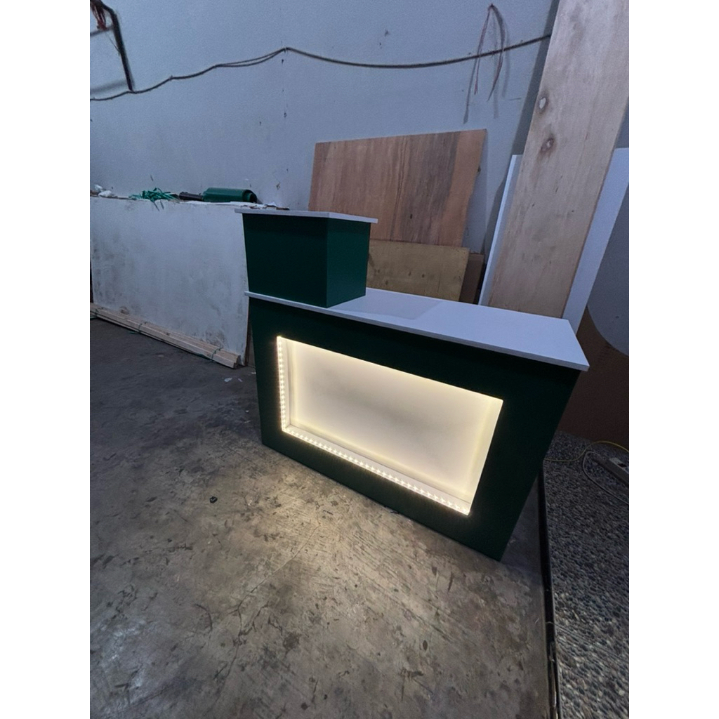 MEJA KASIR atau MEJA KASIR LAUNDRY + LAMPU LED