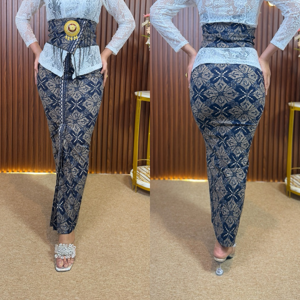 Kamen katun wiron Rok Batik Wiron Katun Stretchy Set Selendang Bawahan Tradisional Kebaya Wanita set