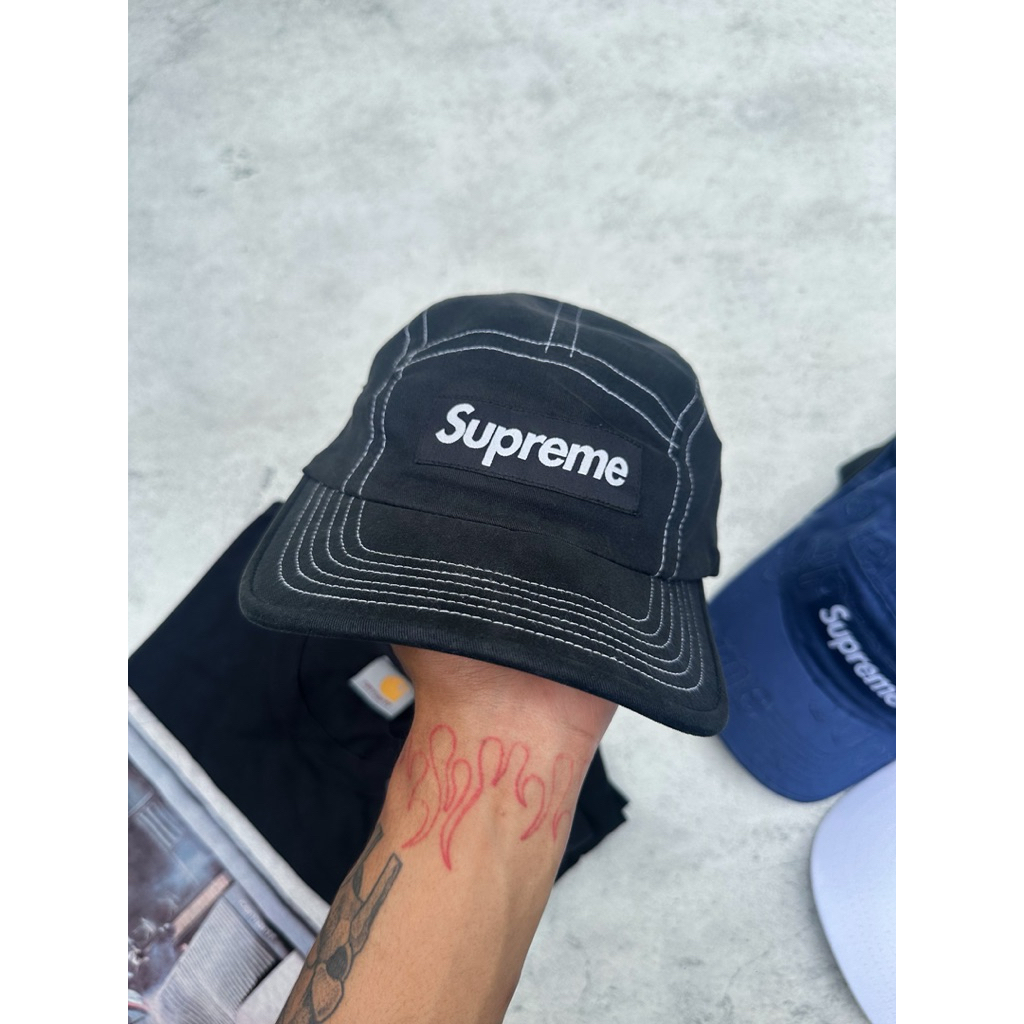 SUPREME TWO TONED TWILL CAMP CAP SS22 BLCK
