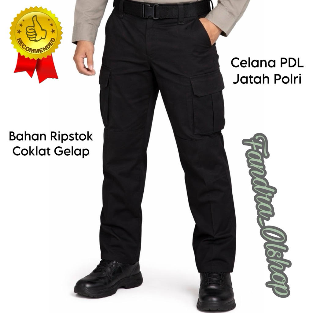 Celana PDL Jatah Polri Original Ripstok Coklat Gelap Tactical. Kualitas Terbaik 