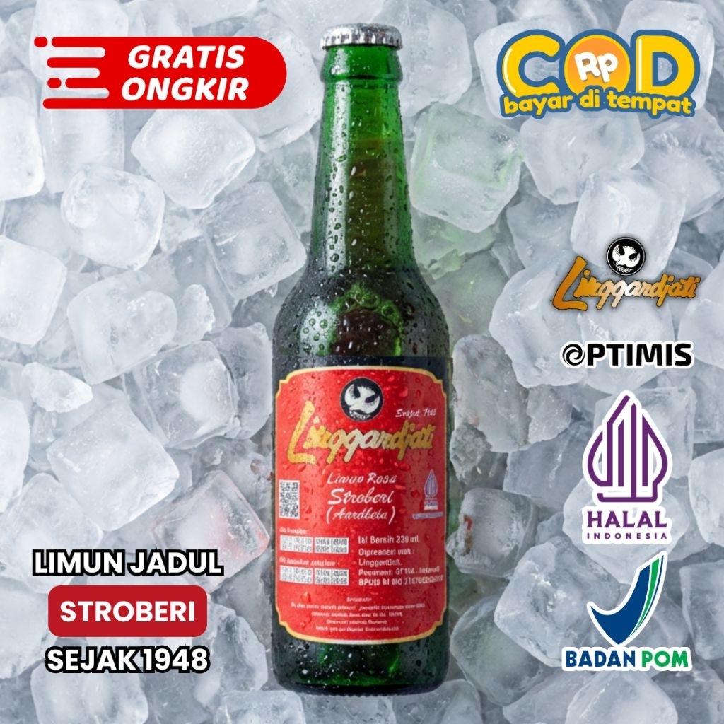 Limun Soda Linggarjati Strawberry 330ml | Linggardjati Halal Termurah