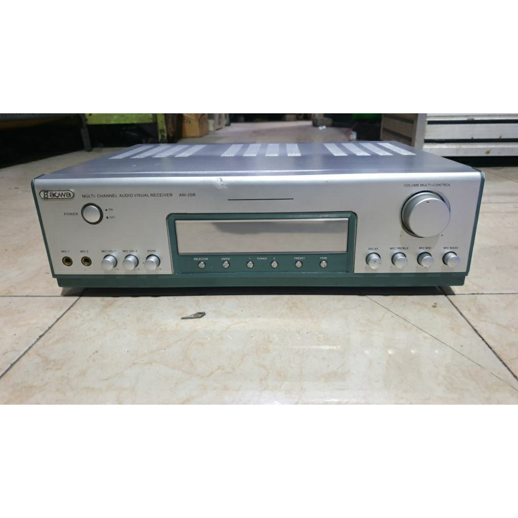 power amplifier karaoke 5.1 stereo aowa aw-25 r second bekas normal siap pakai