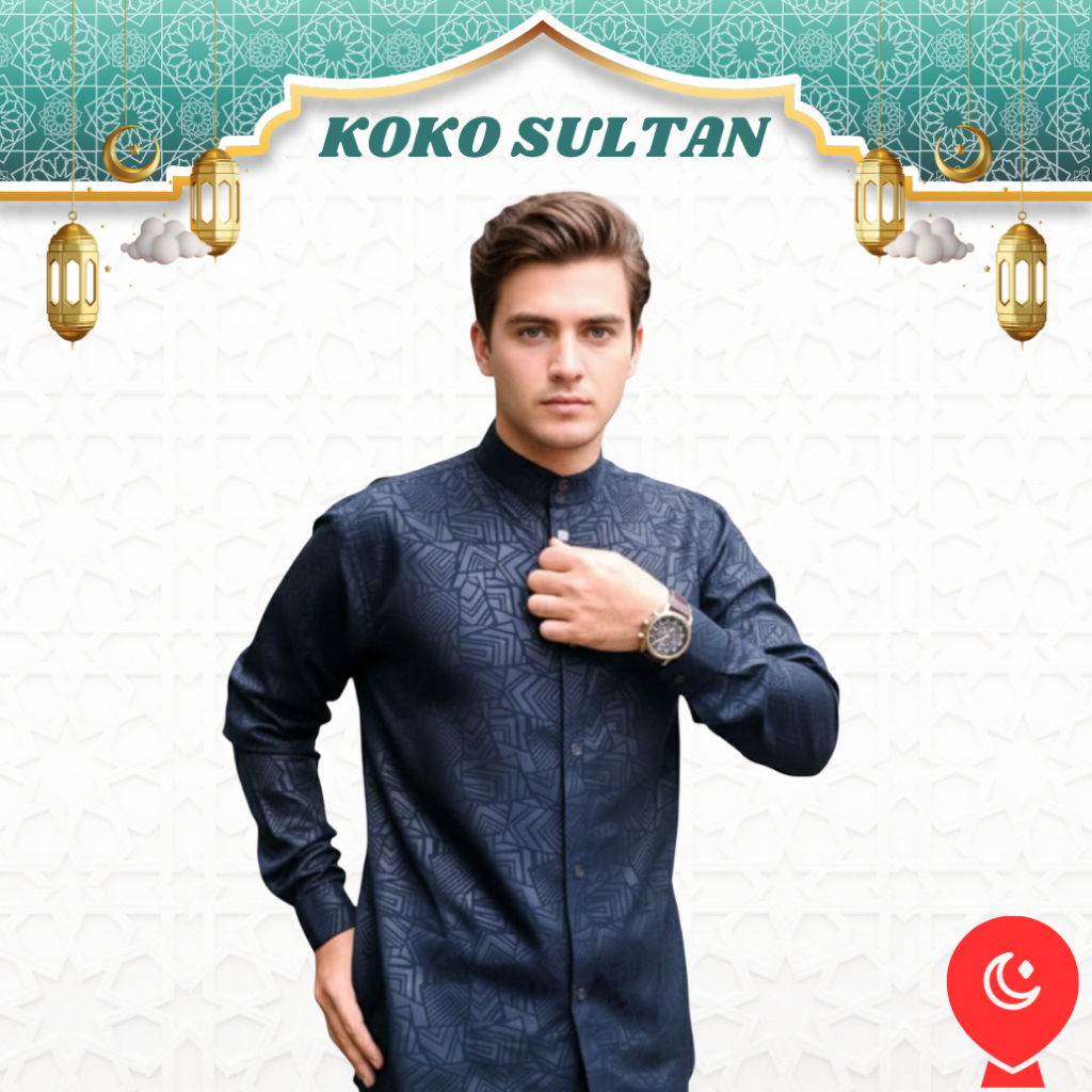 Kemeja Koko Pria Dewasa Motif Etnik Embos Model Terlaris