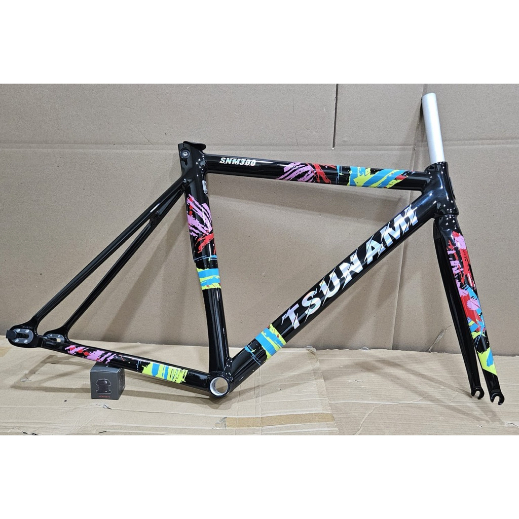 Frameset Sepeda Fixie TSUNAMI SNM300 Warna Hitam