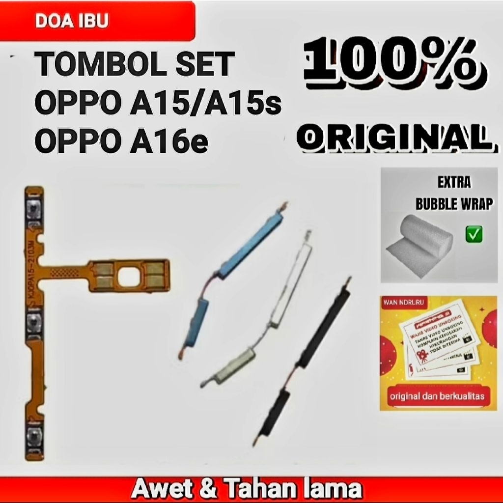 Set Tombol Volume Fleksibel Oppo A15/A15S /A16e Original