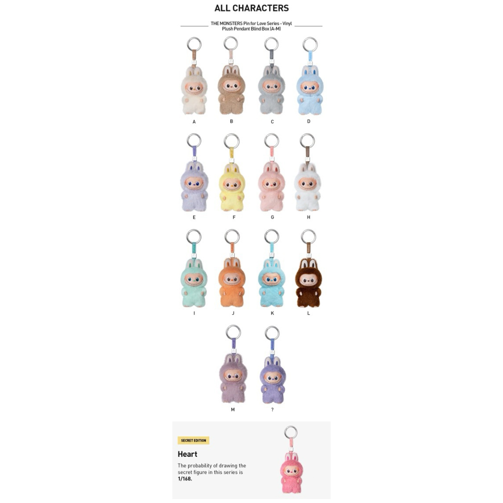 [READY STOCK] Selected Original LABUBU PIN For Love Alpabeth A B C D E F G H I J K L M N O P Q R S T