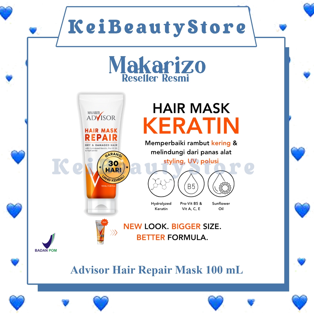 MAKARIZO Advisor Hair Repair Mask 100mL - Masker Rambut / Hair Mask / Rambut Lembut