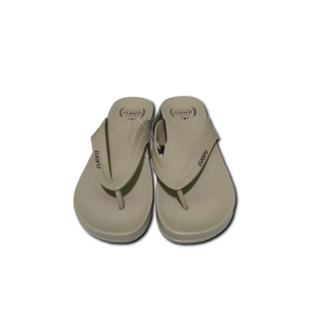 LUOFU ORGINAL E7161BR Sendal wanita jepit  karet empuk import