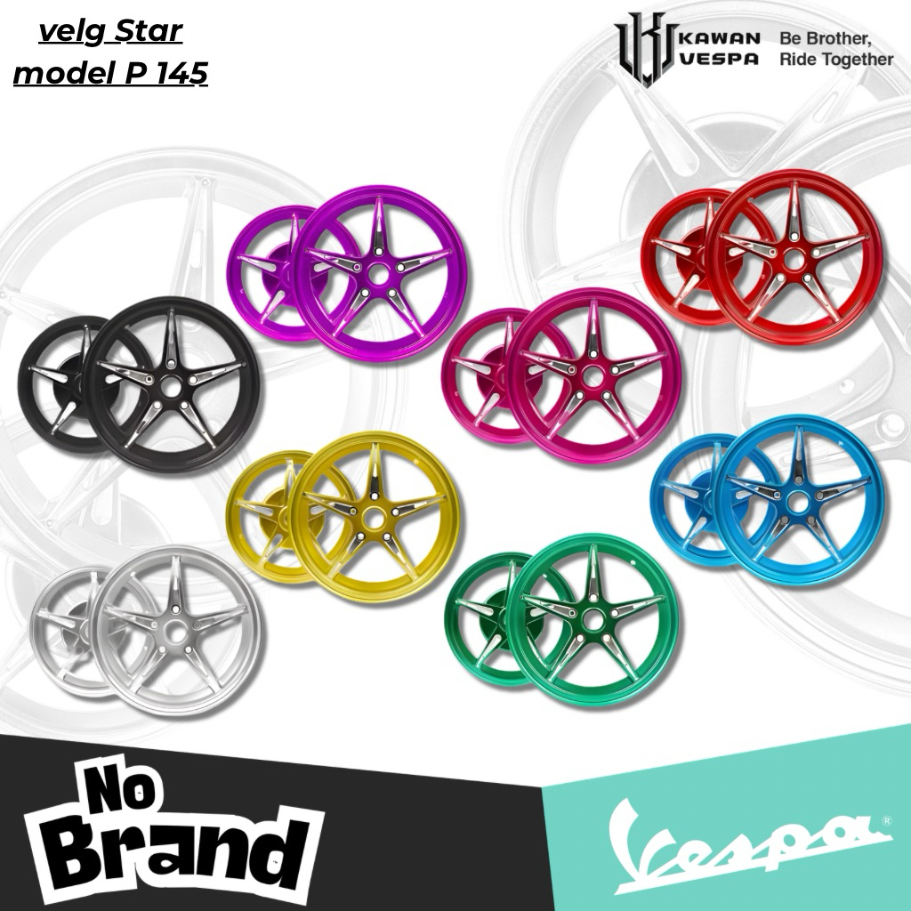 Velg P145 Star model 1o1 untuk vespa Matic Sprint Primavera S125 LX