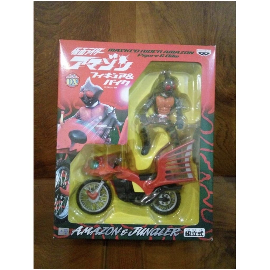 Banpresto Figure & Bike Kamen Rider Amazon & Jungler skala 1/12 cocok untuk SHF shfiguarts
