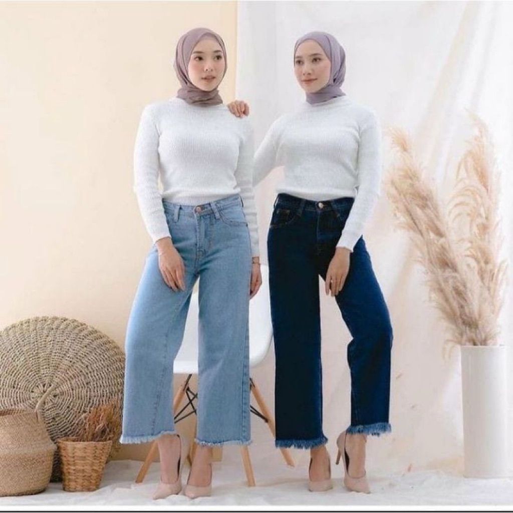 Kulot Jeans Rawis II Celana Kulot Jeans Rawis II Hight Waist  Kulot