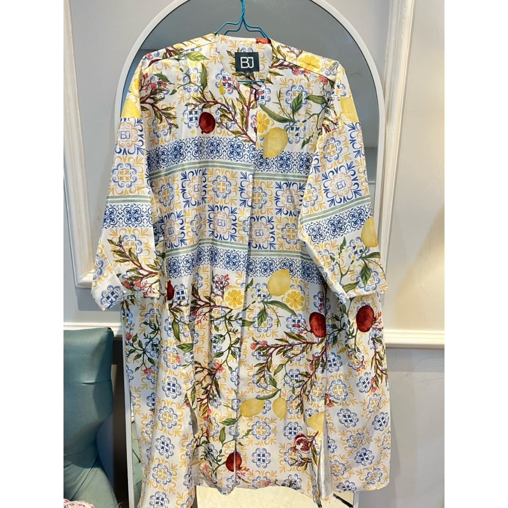 Benang Jarum Outer Printed // Benang jarum Buttonscarves Raya Gamis Outer shirt