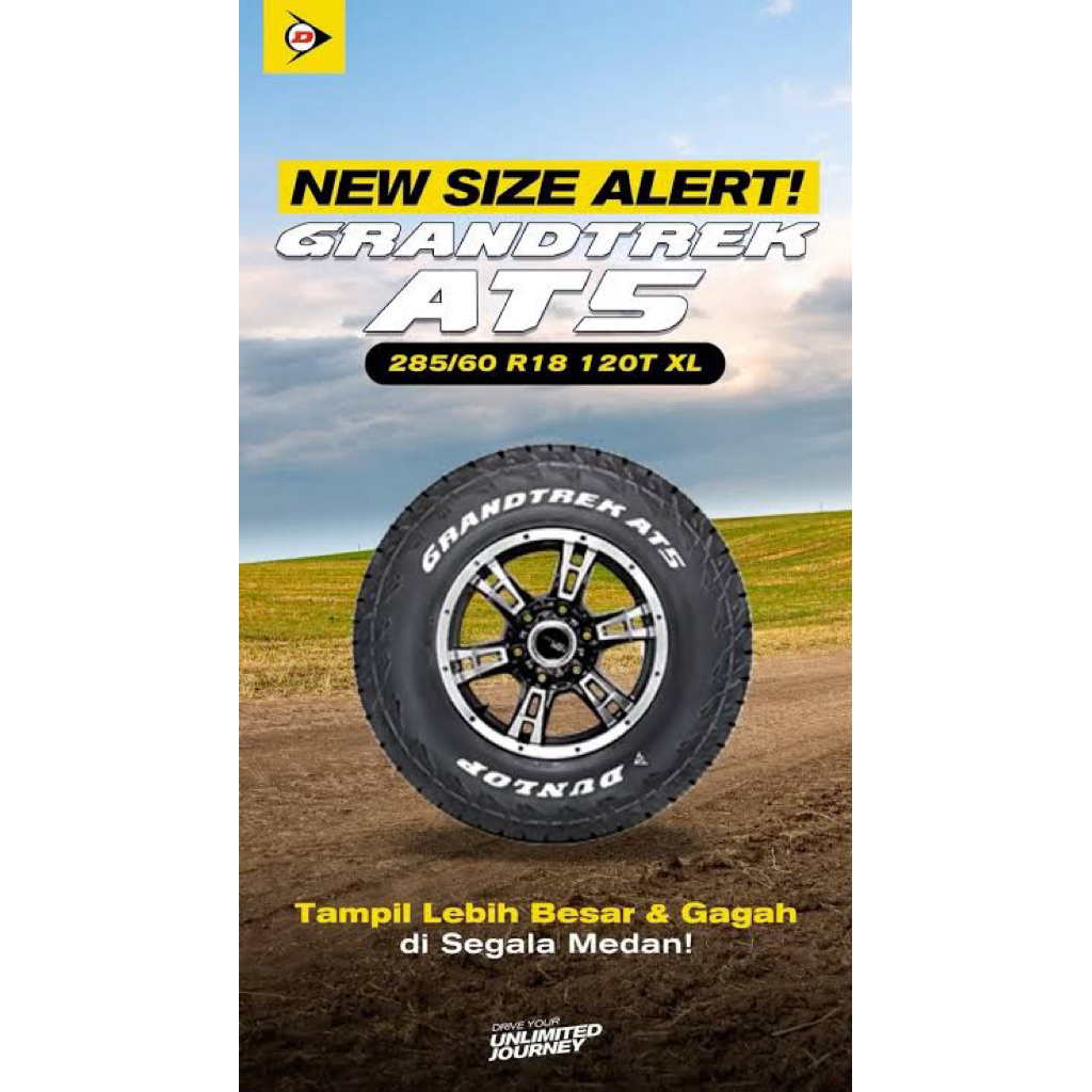 Ban mobil 285/60 r18 Dunlop Grandtrek AT5 ukuran 285 60 18 A/T Dunlop 285/60r18