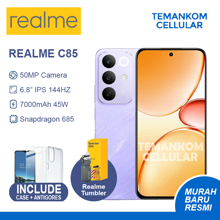 Realme C85 RAM 18GB 6+12GB Extend RAM 6/128 6GB 128GB baru Garansi Resmi