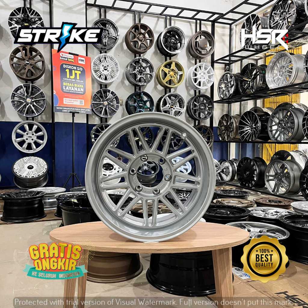 HSR WHEEL Velg Racing Ring 18 H6X139,7 Alloy Silver Untuk Fortuner, Pajero, Hilux D, Everest