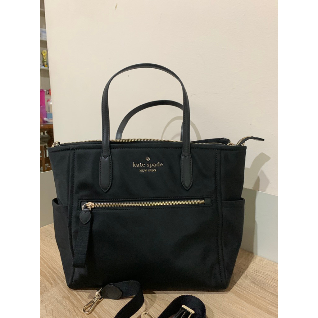 Preloved Kate Spade Chelsea The Little Better Medium Satchel in black nylon