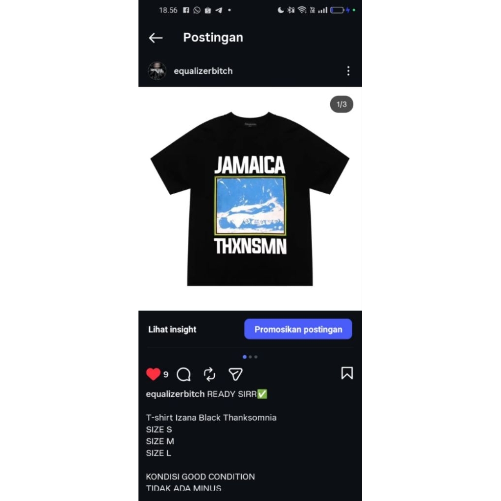 T-shirt Jamaica Black Thanksomnia