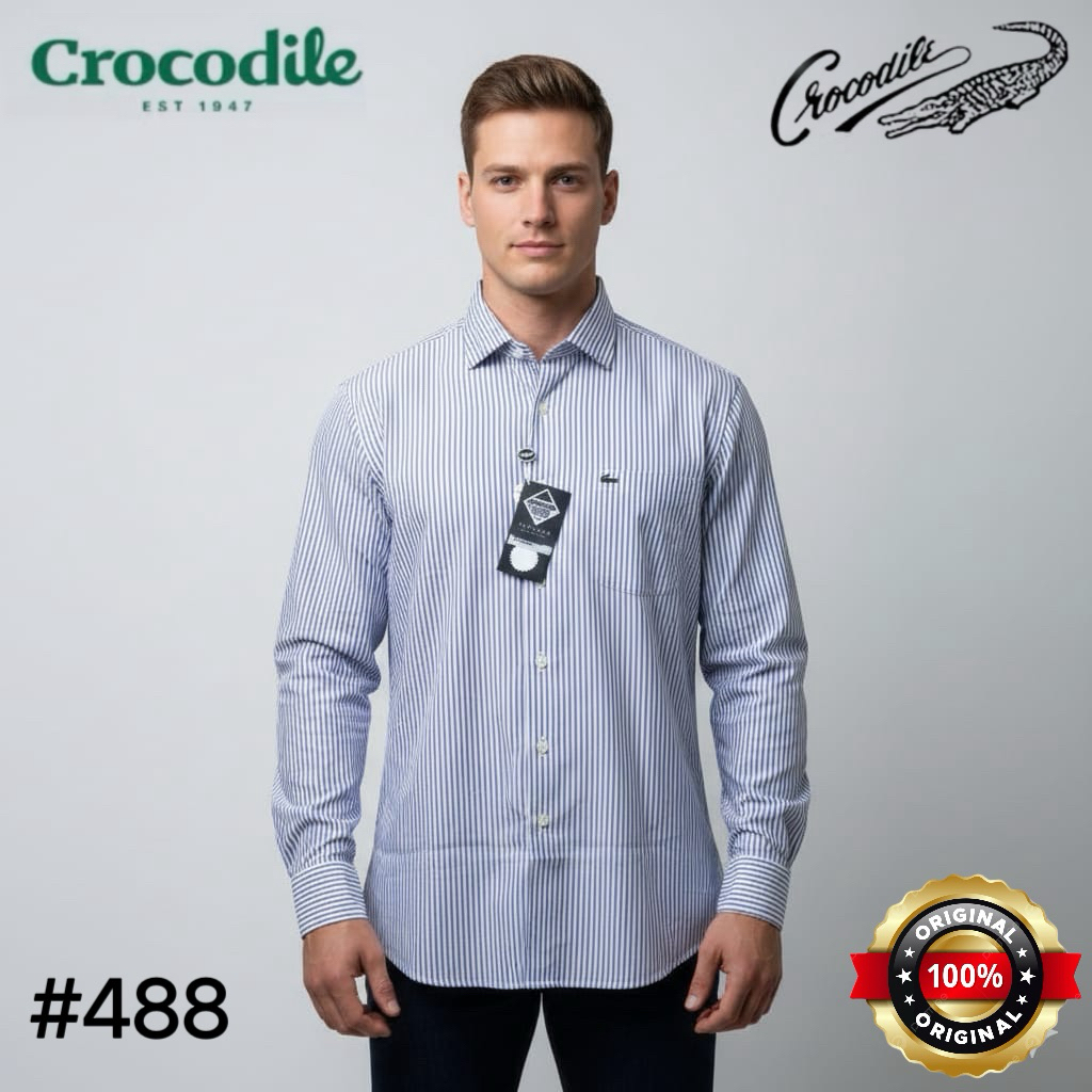 ( LUXOYEZ ) 488 BAJU CROCODILE BRANDED BISA COD PRIA Kemeja Crocodile Pria Original  ATASAN BAHAN KA
