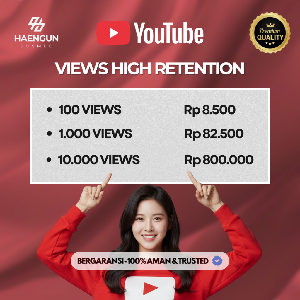 Views Youtube High Retention Retensi Tinggi Panjang YT Viewer - HIGH QUALITY