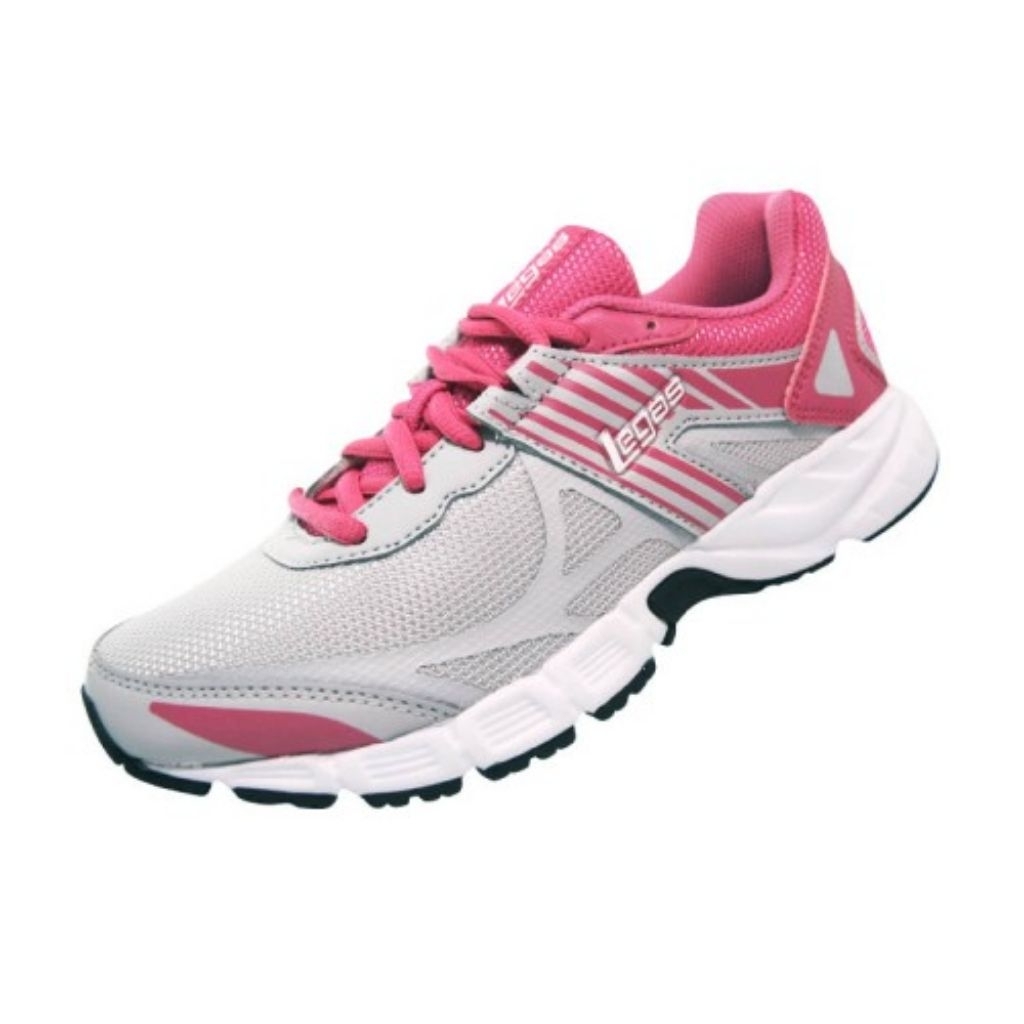 Sepatu League Legas Abu Pink Iron La W Running Shoes Cewe Olahraga Wanita Original