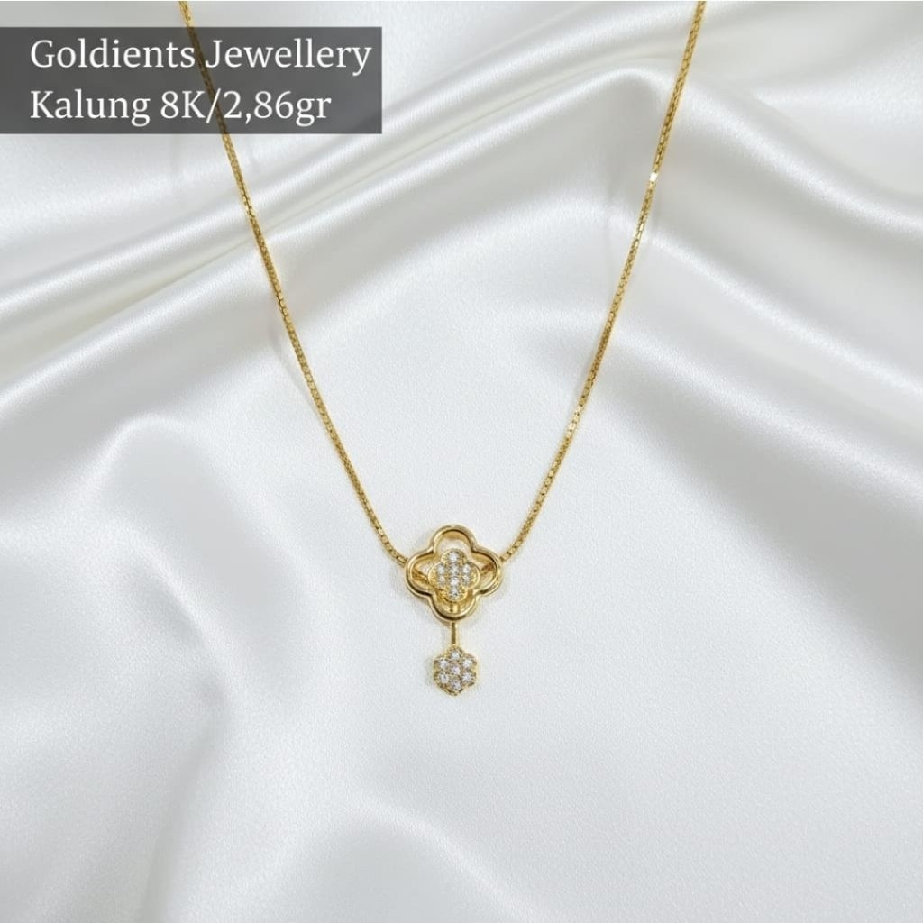 kalung wajik bandul solitaire //emas asli 8k