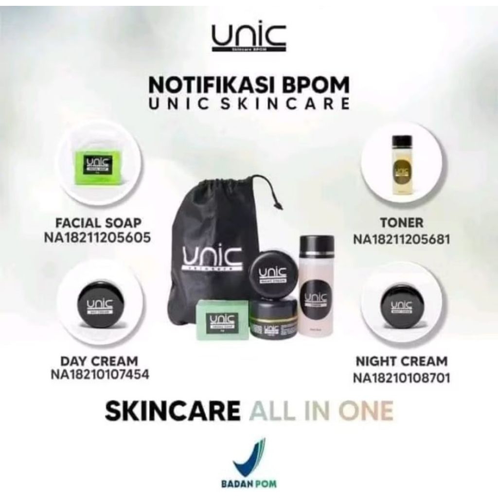 CREAM UNIC SKINCARE (1 PAKET) ORIGINAL BY RK GLOW FREE 10 BUTIR VIT WAJAH