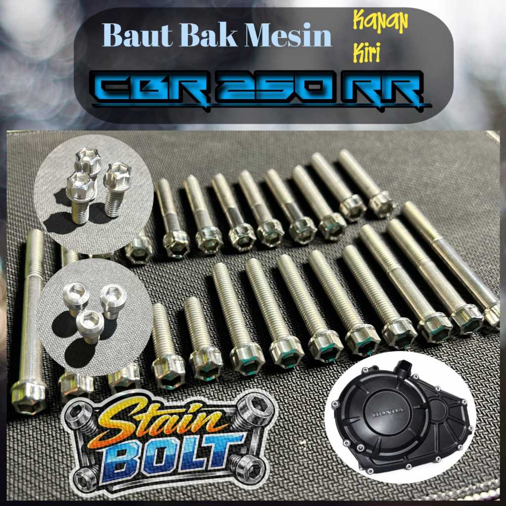 Baut Bak Mesin CBR 250RR Stainless Custom Probolt Titanium