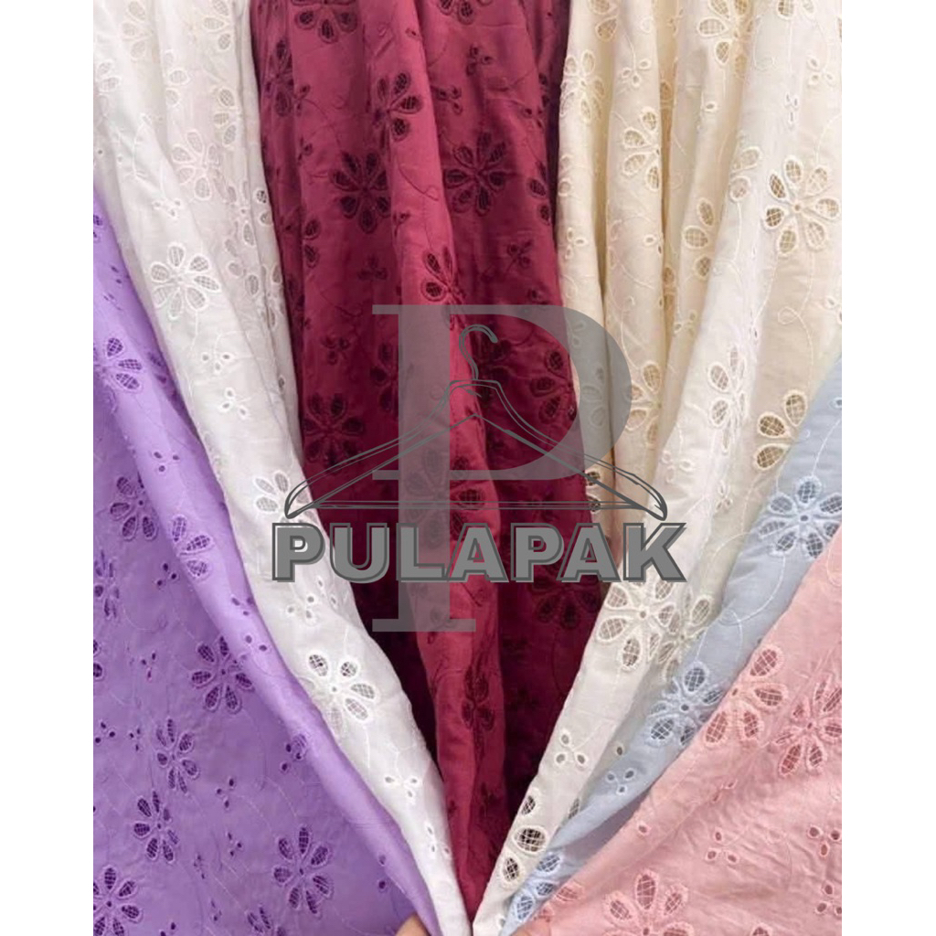 KAIN KATUN BORDIR/BOLONG MOTIF BAHAN DRESS,MUKENA,OUTER,BLUS