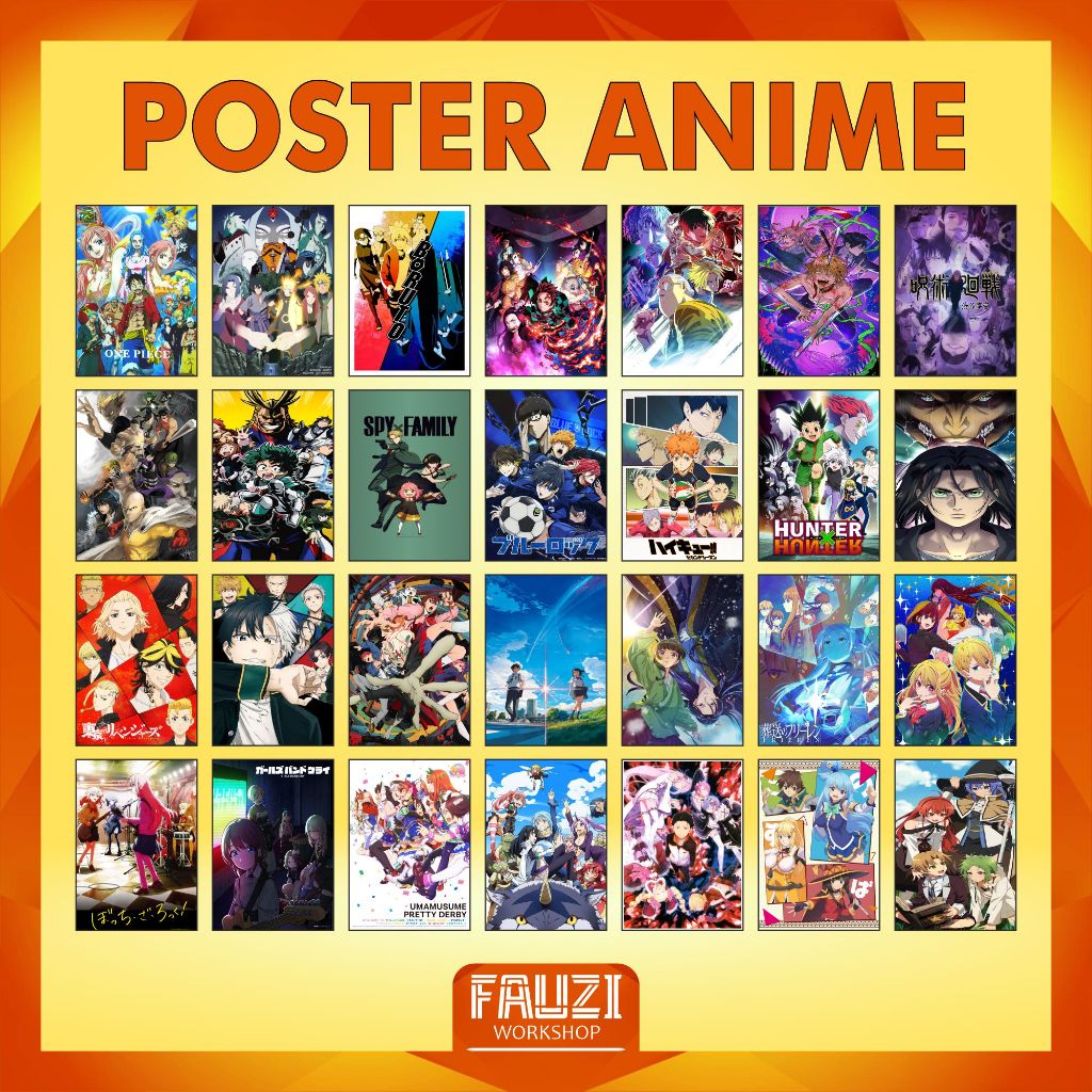 POSTER ANIME ISI 18 PCS & 8 PCS | PAKET DEKORASI ANIME UKURAN A6 & A5 | POSTER GACHA GAME | DEKORASI