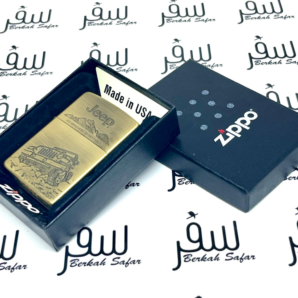 Zippo Gold Jeep Go Anywhere Go Aything Original