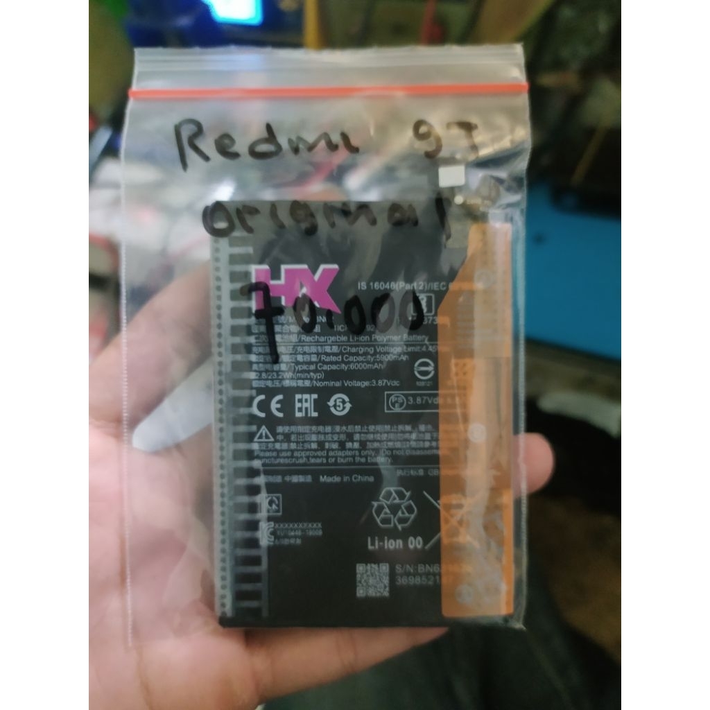 Baterai Redmi 9T Original Cabutan Second