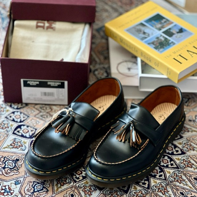 Dr. Martens Adrian Tassel Vintage Black Quilon Made In England