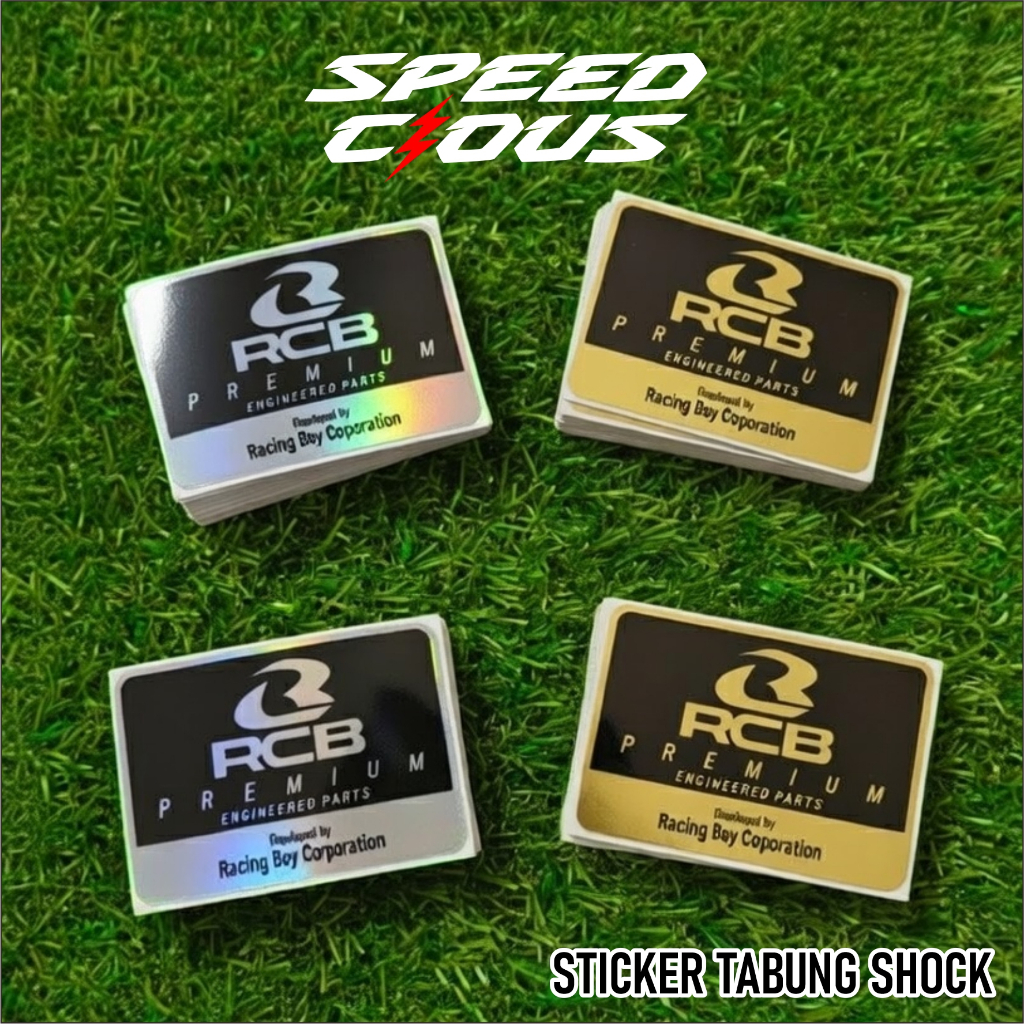 Sticker Shock RCB Premium Gold Dan Hologram Tahan Air Stiker Tabung Shock
