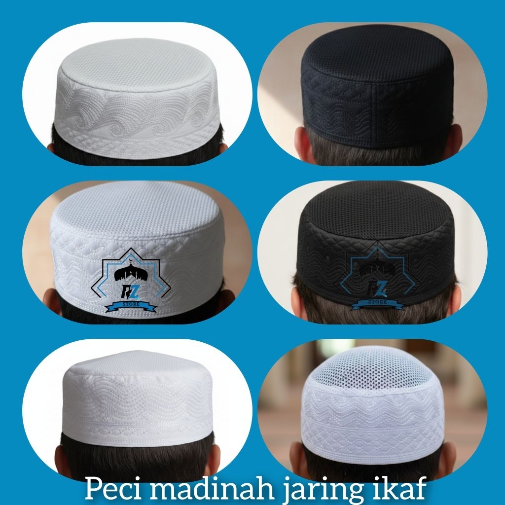 (GROSIRAN 20 pcs/1 KODI ) PECI MADINAH JARING IKAF/PECI MARAWIS/HITAM DAN PUTIH/PECI HAJI/KOPIYAH JA