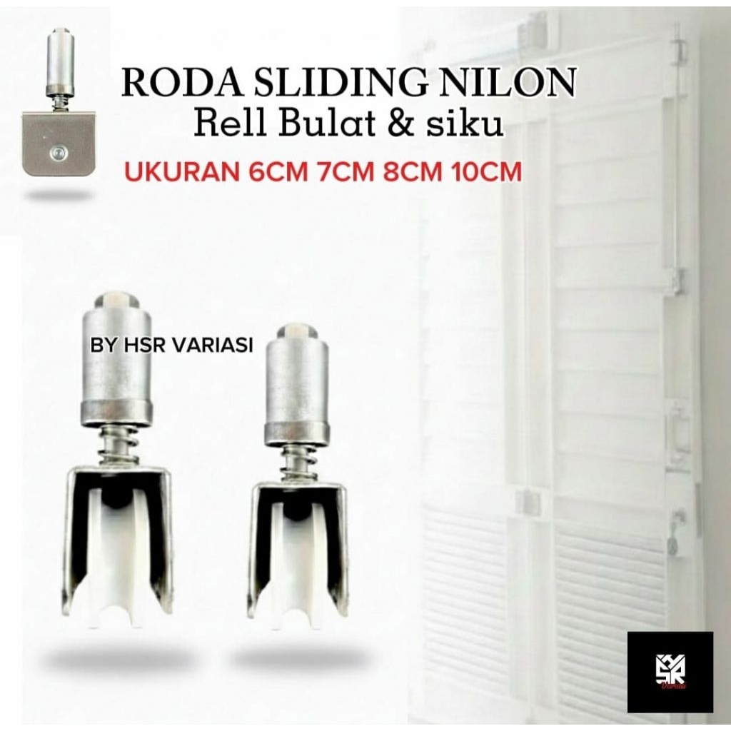 Roda sleding Nilon berkualitas ukuran 6cm 7cm 8cm Roda pagar roda gerbang Roda nilon
