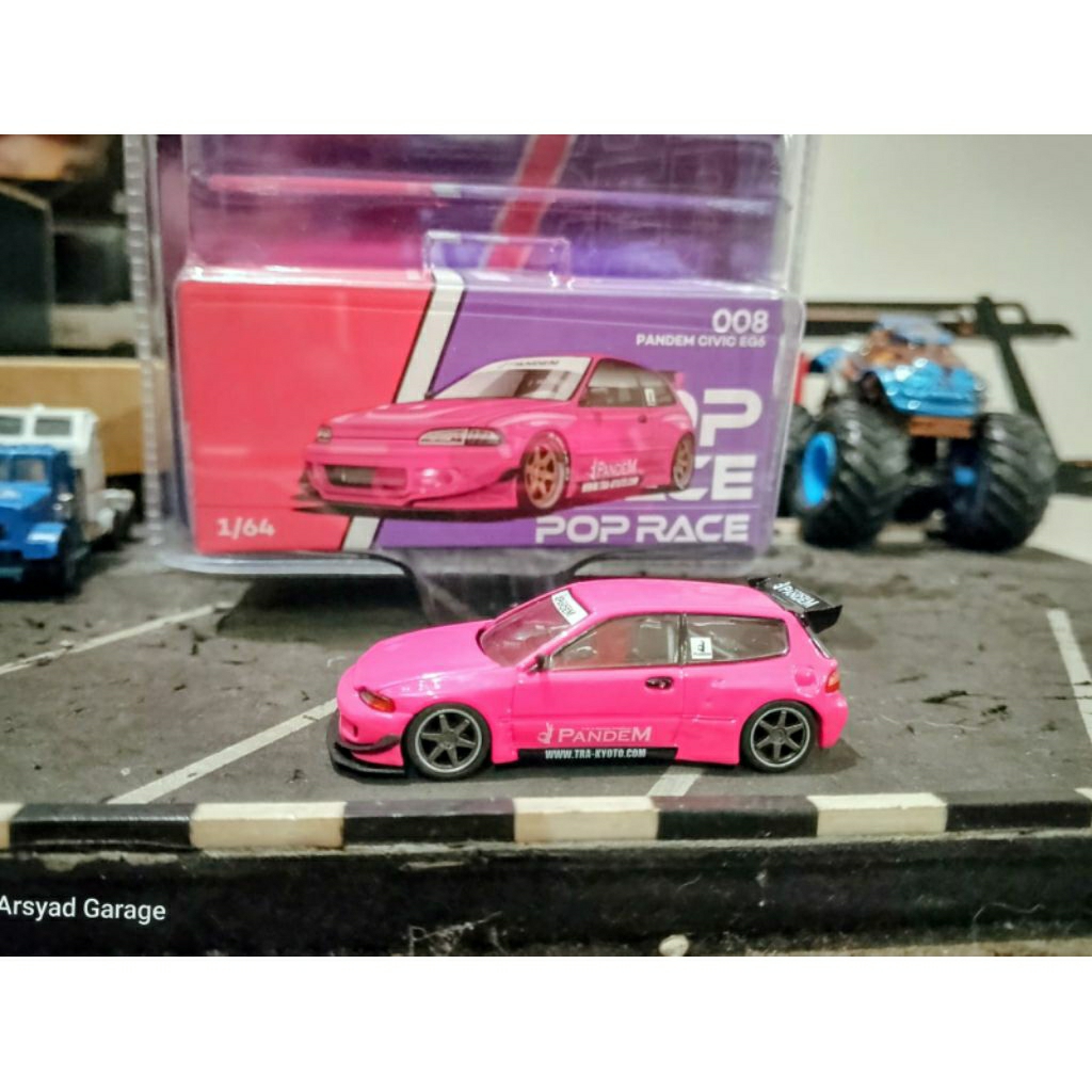 Diecast Poprace Pop Race Pandem Honda Civic EG6 Pink Swap Velg
