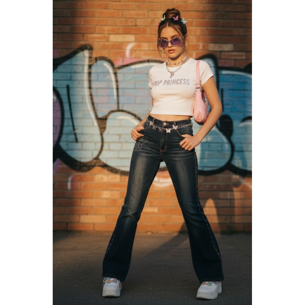 flare jeans y2k low wise