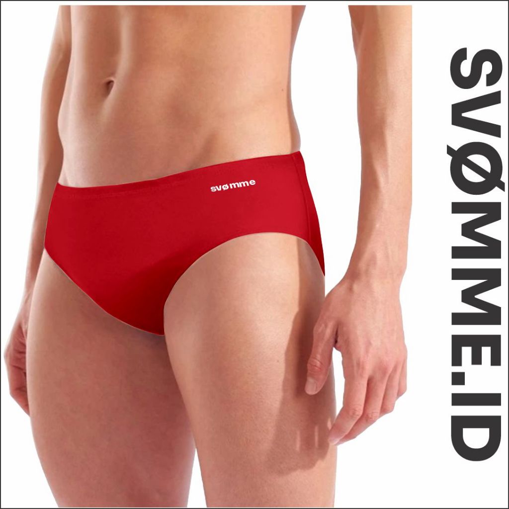 Svomme Swim Briefs - Celana Renang Pria - Celana Renang atlit - Celana Renang Segitiga - Merah