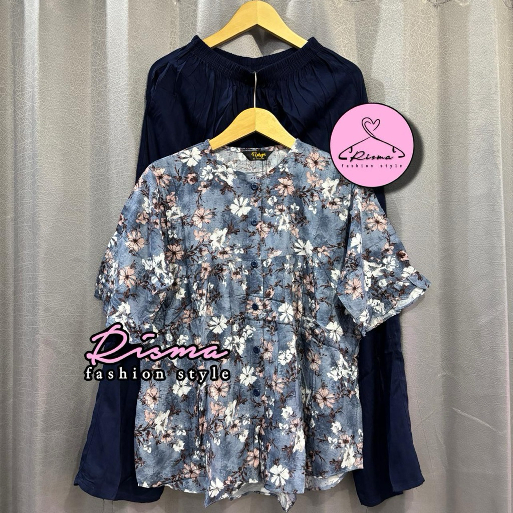 Setelan Rayon CP Pendek Selly motif Bunga Bahan Rayon Twill Premium model Baru