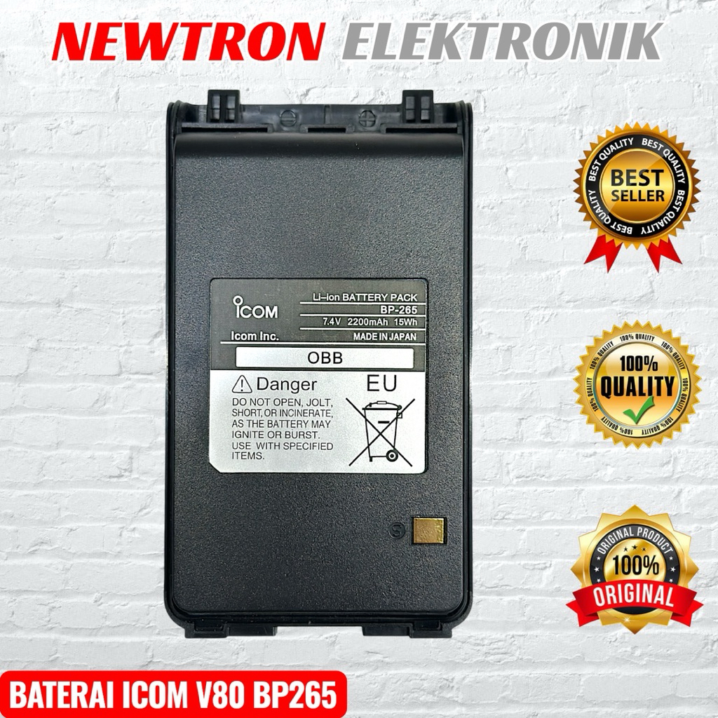 Baterai HT ICOM IC V80 BP265 Kapasitas Besar 2200mAh Lithium ICT70A ICV80 ICU80 ICU80L IC T70A U80 U