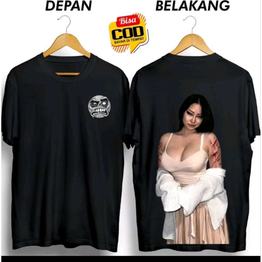 Kaos Distro HANTU HOT VIRAL SEKSI EMSBRE Kaos Sablon Custom/Kaos T-shirt Pria Dan Wanita