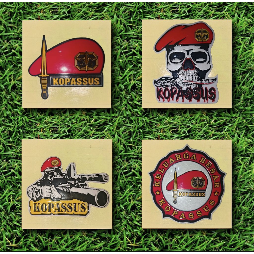 STIKER EMBOS LOGO KOPASSUS BARET/KOPASSUS TENGKORAK/KOPASSUS PENEMBAK/KOPASSUS REGE