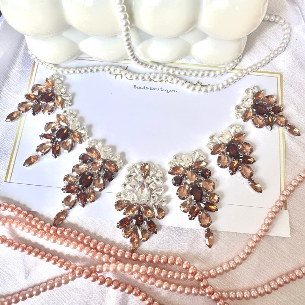 Heramour - Payet Leher Rangkai Payet Kristal Rangkai Mewah Instan Tempel N51 Aksesoris Kebaya dan Ba