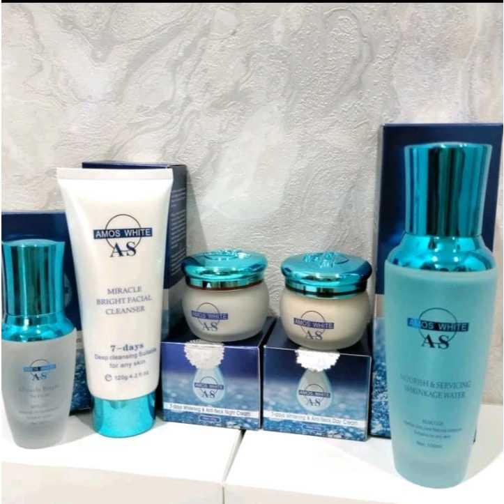Paket 5in1 Amos Whitening Skincare Kemasan Baru