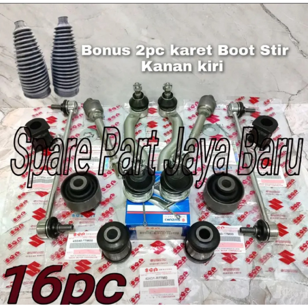PAKETAN KAKI KAKI DEPAN TIEROD RACK END LINK STABILIZER KARET STABIL BUSHING ARM SET BALL JOINT  BOO