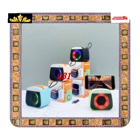 Q31 ORI 100% SPEAKER RGB LAMPU DISCO TYPE C USB Mini SPK BLUETOT portabel SPIKER Bluetooth BULAT SPE